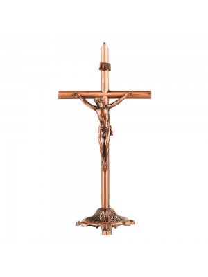 Crucifixo De Mesa Bronze 22cm - Enfeite Metal