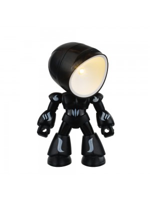 Mini Luminária Robô Preto Com Ímã 9cm