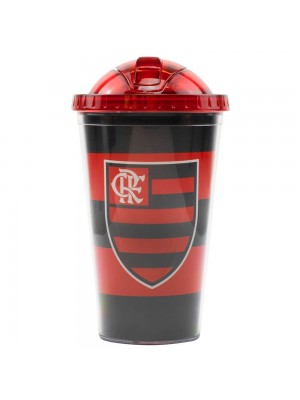 Copo De Plástico Com Canudo 450ml - Flamengo