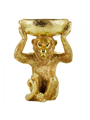 Macaco Dourado Bacia 23cm - Resina Animais