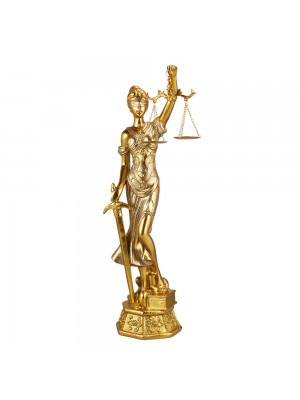 Dama Da Justiça Dourada 53cm - Enfeite Resina