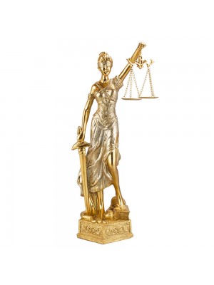 Dama Da Justiça Dourado 40cm - Enfeite Resina