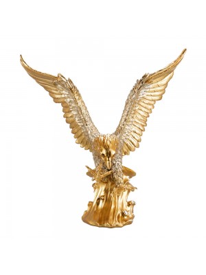 Águia Ataque Dourada 40.5cm - Resina Animais