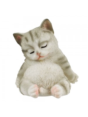Gato Cinza Dormindo 13cm - Animais Resina