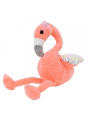 Flamingo Rosa Asas Lantejoulas 28cm - Pelúcia
