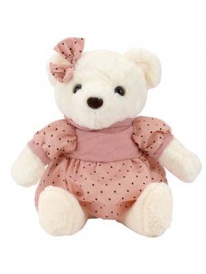 Urso Vestido Rosa Bolinhas 40cm - Pelúcia