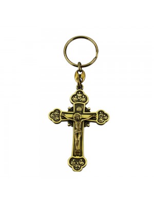 Chaveiro Dourado Crucifixo 7.5cm
