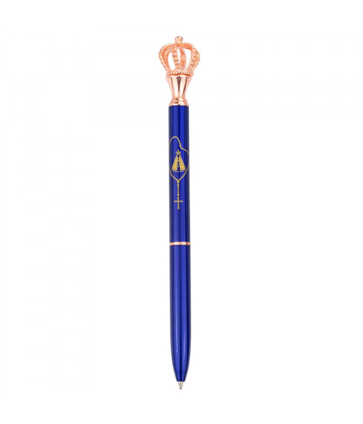 Caneta Roller Pen Nossa Senhora Aparecida Azul Coroa 0.7mm