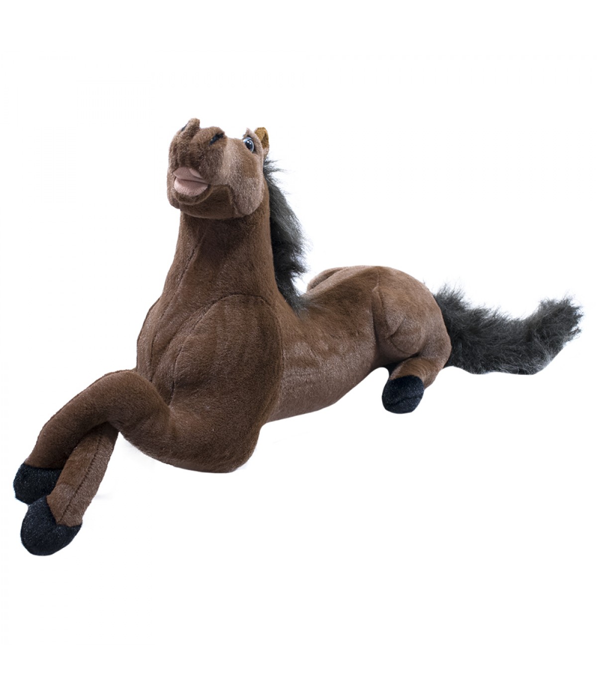 Cavalo Realista Marrom escuro Deitado 73cm - Pelúcia, MAW80CT-F