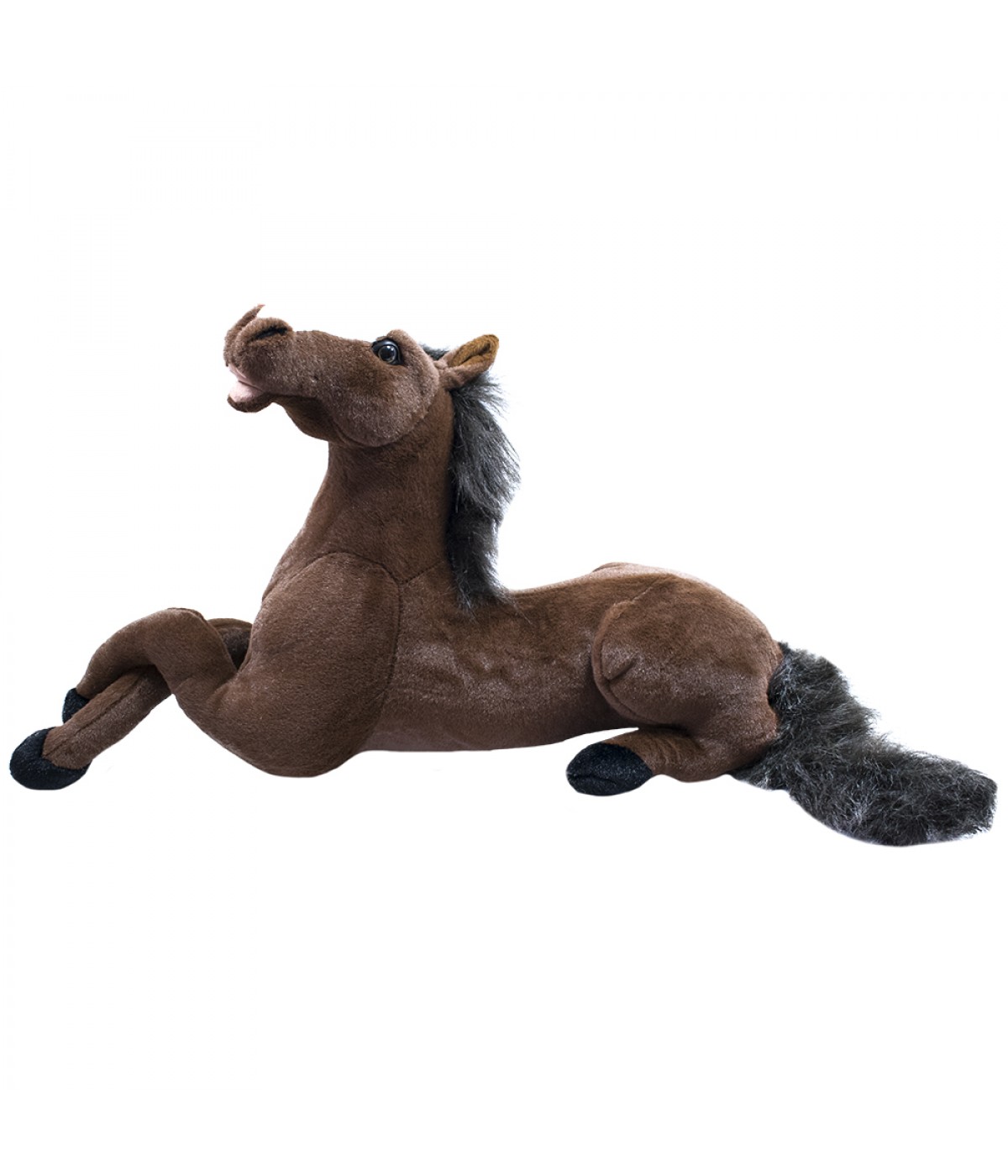 Cavalo Realista Marrom escuro Deitado 73cm - Pelúcia, MAW80CT-F