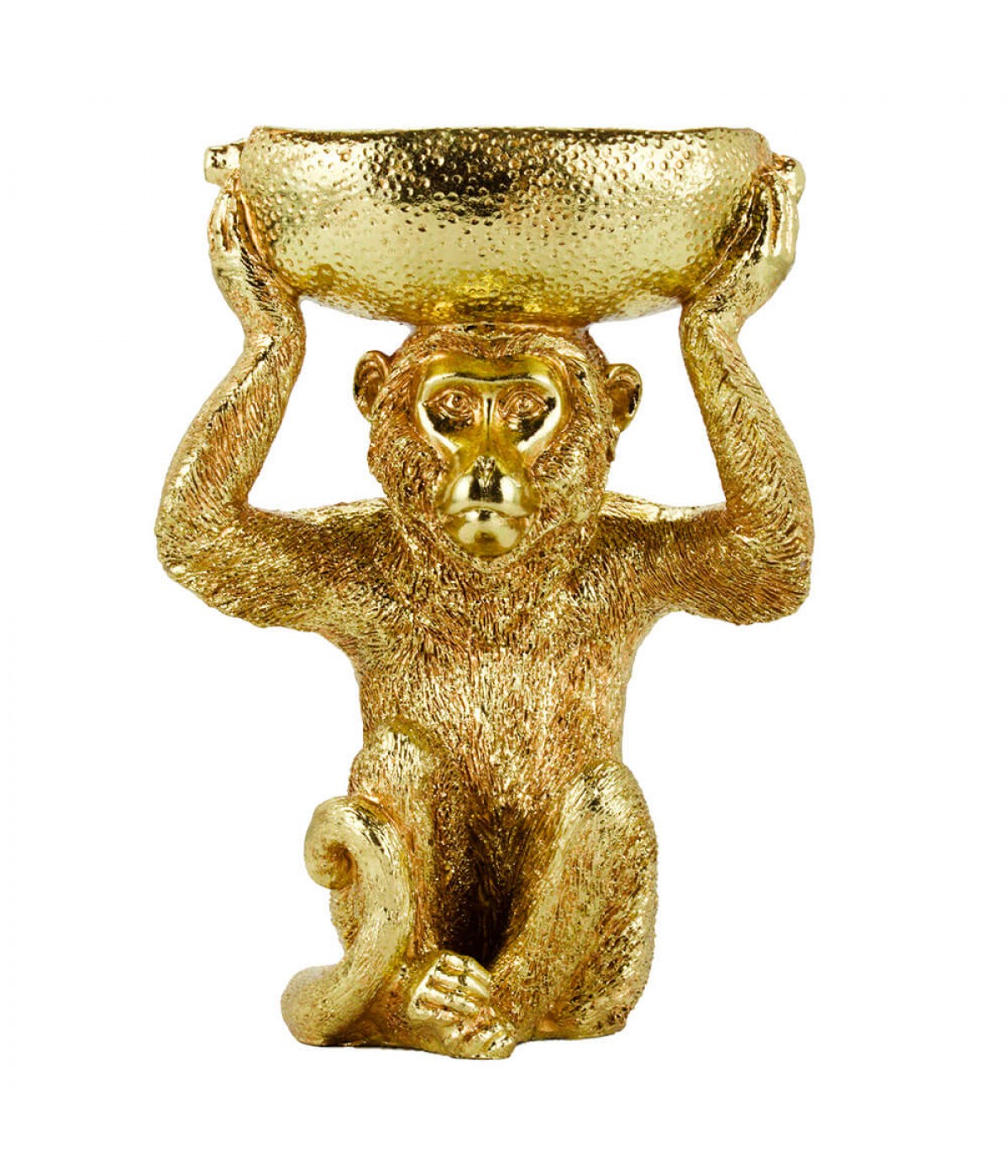 Macaco Dourado Bacia 23cm - Resina Animais